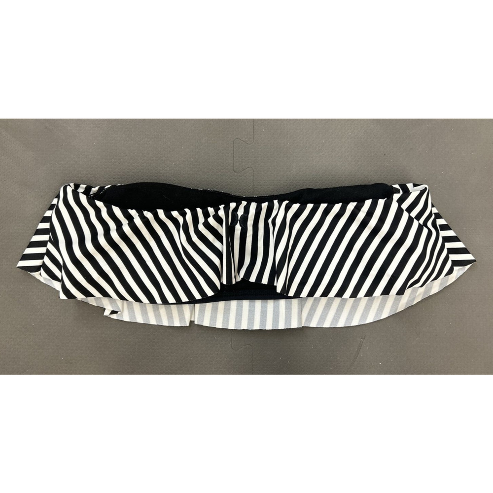 Hurley Women's Swimsuit Two Piece Bikini Black & White Bandeau Top & Bottoms Med - Picture 9 of 16